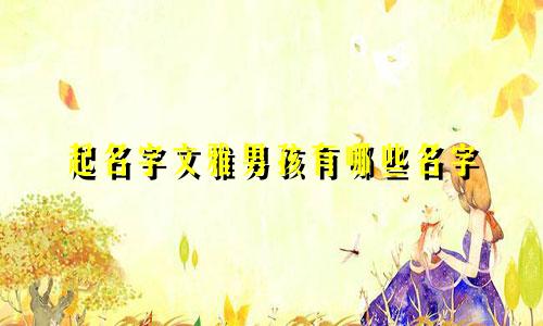 起名字文雅男孩有哪些名字