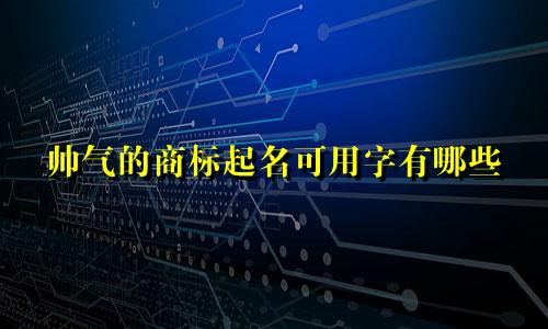 帅气的商标起名可用字有哪些