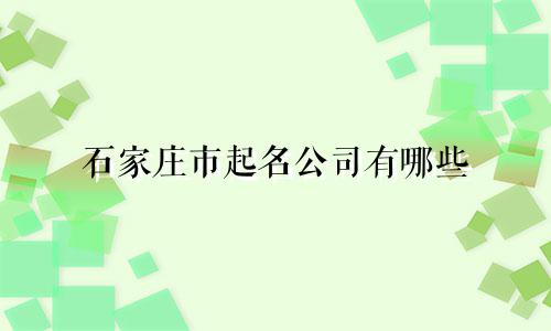 石家庄市起名公司有哪些