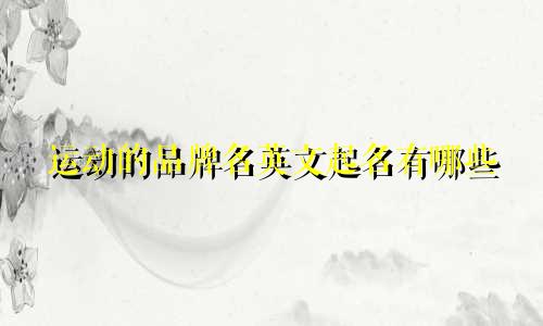 运动的品牌名英文起名有哪些