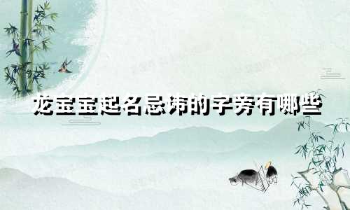 龙宝宝起名忌讳的字旁有哪些