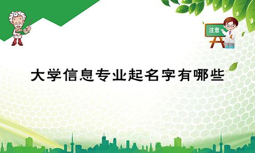 大学信息专业起名字有哪些