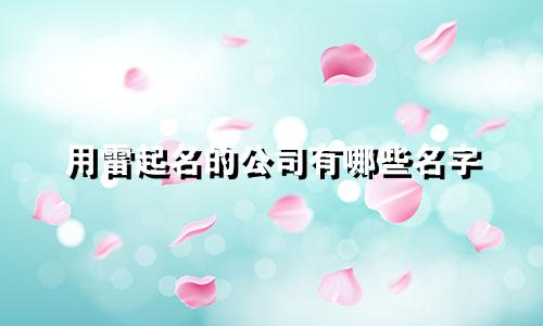 用雷起名的公司有哪些名字