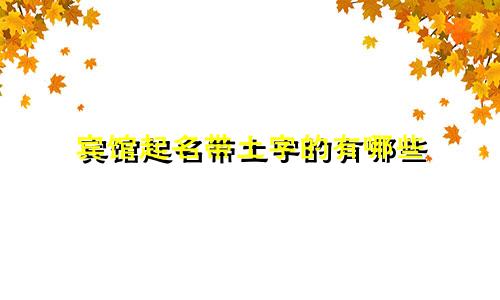 宾馆起名带土字的有哪些