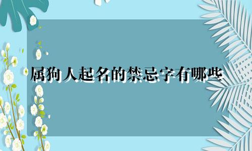 属狗人起名的禁忌字有哪些