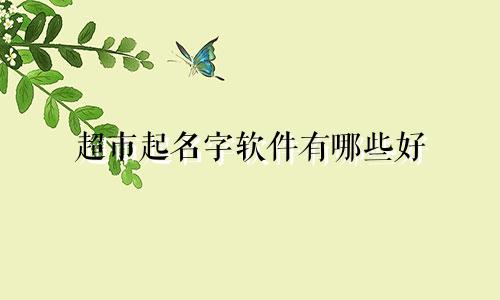 超市起名字软件有哪些好