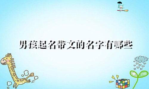 男孩起名带文的名字有哪些
