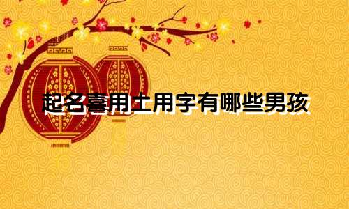 起名喜用土用字有哪些男孩