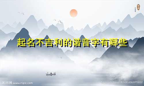起名不吉利的谐音字有哪些