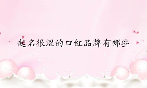 起名很涩的口红品牌有哪些