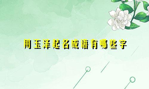 用玉泽起名成语有哪些字