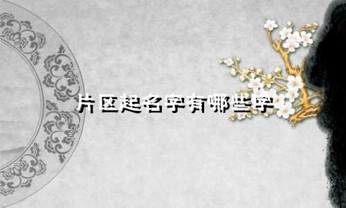 片区起名字有哪些字