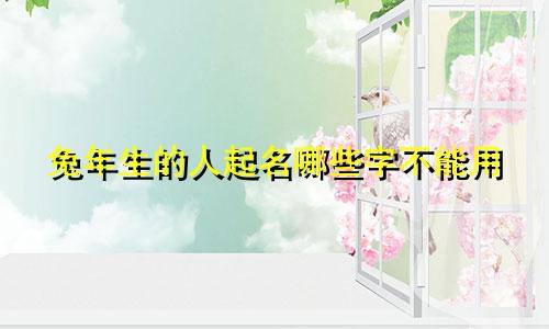 兔年生的人起名哪些字不能用