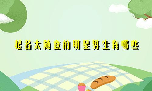 起名太随意的明星男生有哪些