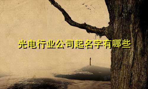 光电行业公司起名字有哪些