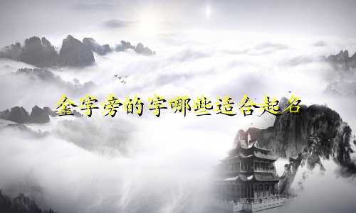 金字旁的字哪些适合起名