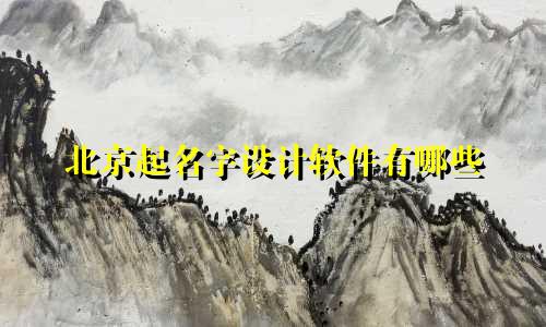 北京起名字设计软件有哪些