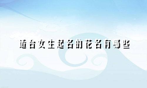 适合女生起名的花名有哪些