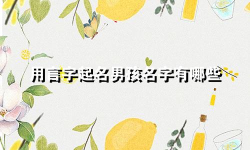 用言字起名男孩名字有哪些
