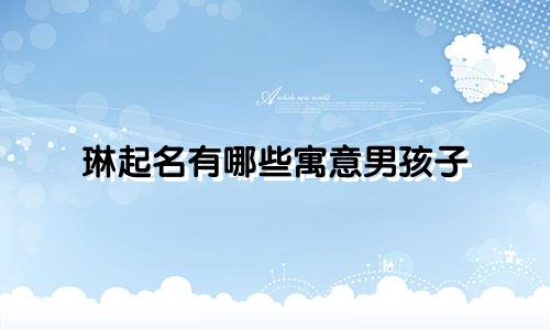 琳起名有哪些寓意男孩子