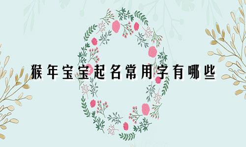 猴年宝宝起名常用字有哪些