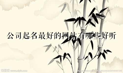 公司起名最好的网站有哪些好听