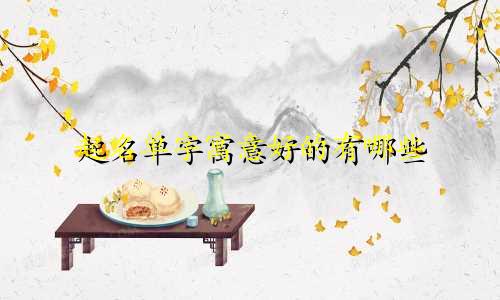 起名单字寓意好的有哪些