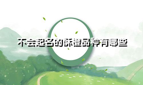 不会起名的酥橙品种有哪些