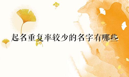 起名重复率较少的名字有哪些