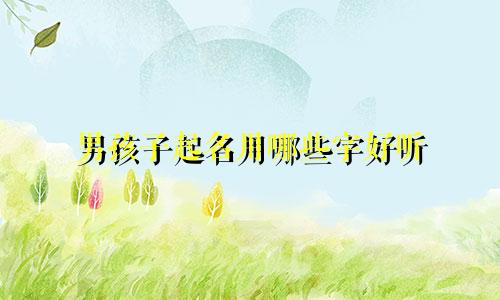 男孩子起名用哪些字好听
