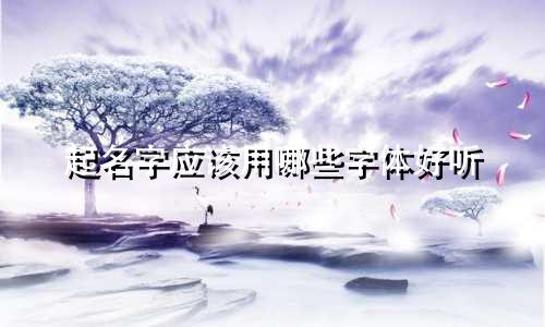起名字应该用哪些字体好听