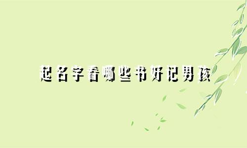 起名字看哪些书好记男孩