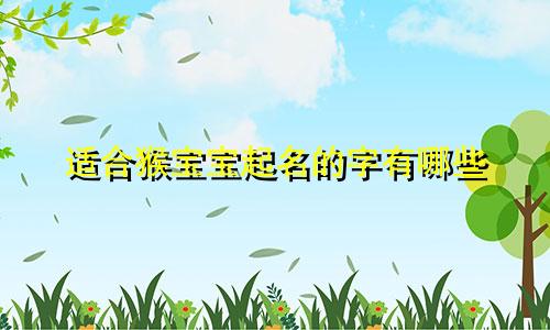 适合猴宝宝起名的字有哪些