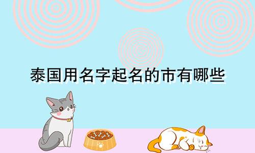 泰国用名字起名的市有哪些