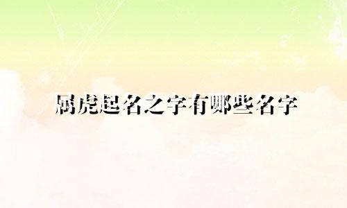 属虎起名之字有哪些名字