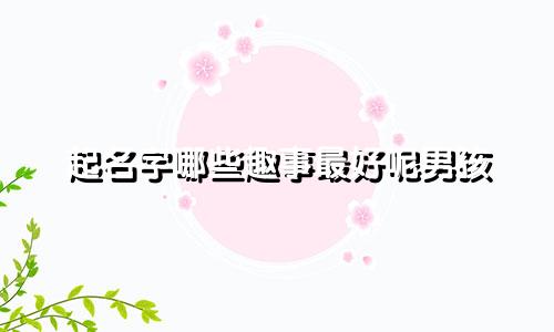 起名字哪些趣事最好呢男孩