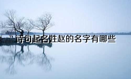诗句起名姓赵的名字有哪些