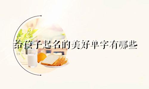给孩子起名的美好单字有哪些