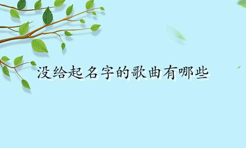 没给起名字的歌曲有哪些
