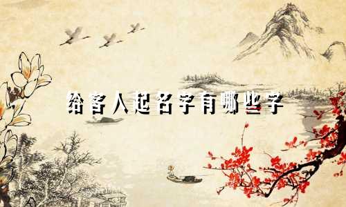 给客人起名字有哪些字