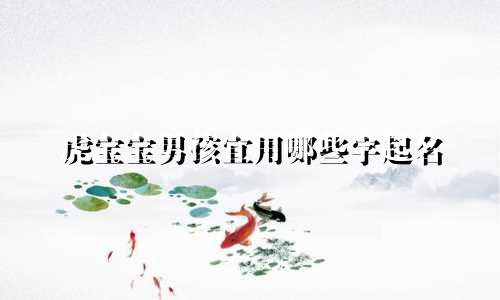 虎宝宝男孩宜用哪些字起名