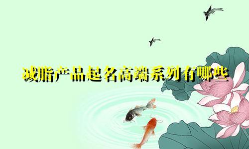 减脂产品起名高端系列有哪些