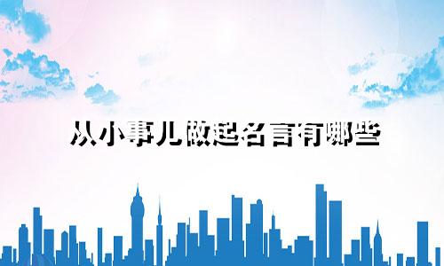 从小事儿做起名言有哪些