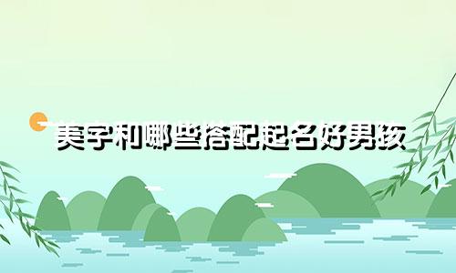 美字和哪些搭配起名好男孩