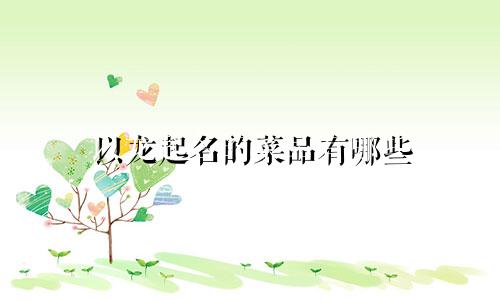 以龙起名的菜品有哪些