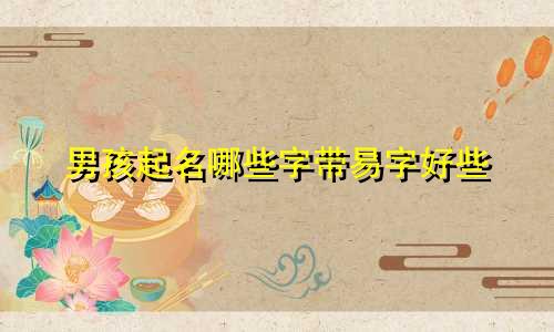 男孩起名哪些字带易字好些