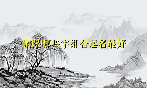 鹏跟哪些字组合起名最好