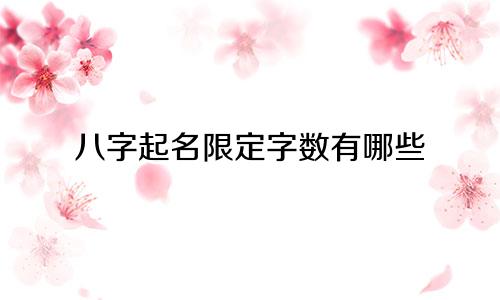 八字起名限定字数有哪些