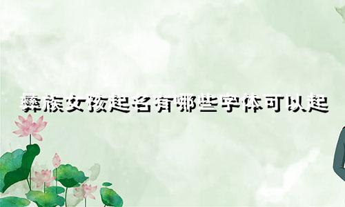 彝族女孩起名有哪些字体可以起