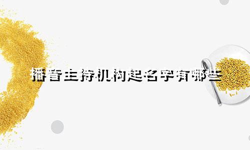播音主持机构起名字有哪些